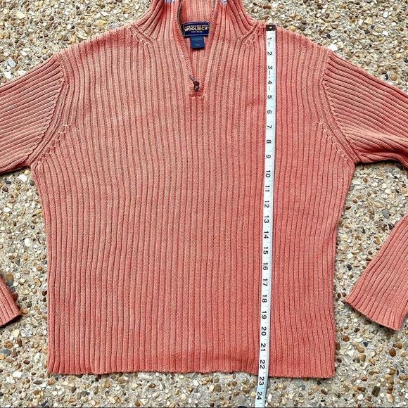 Woolrich Winter Melon Ribbed Quarter Zip Sweater L - Picture 5 of 11